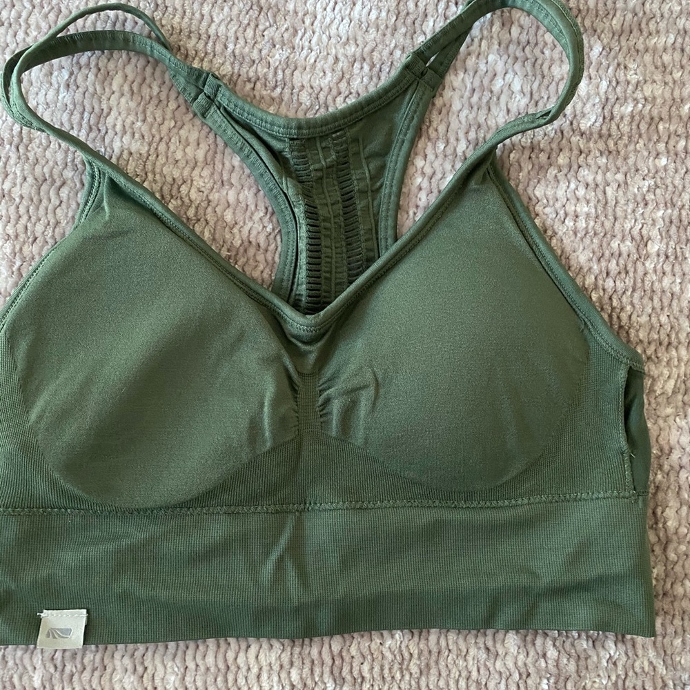 Olive green sports bra